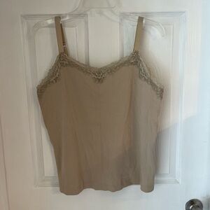 Chico’s Tan Lace Trim Cami Top